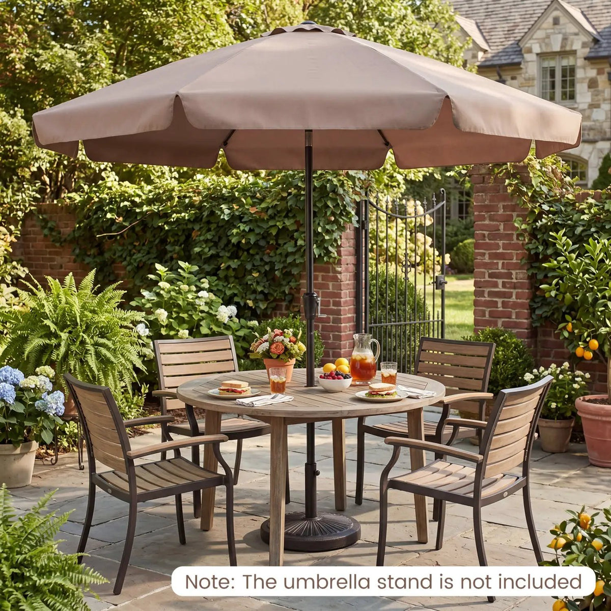 10 FT Scalloped Patio Umbrella with Push Button Tilt, photo 2 of 16