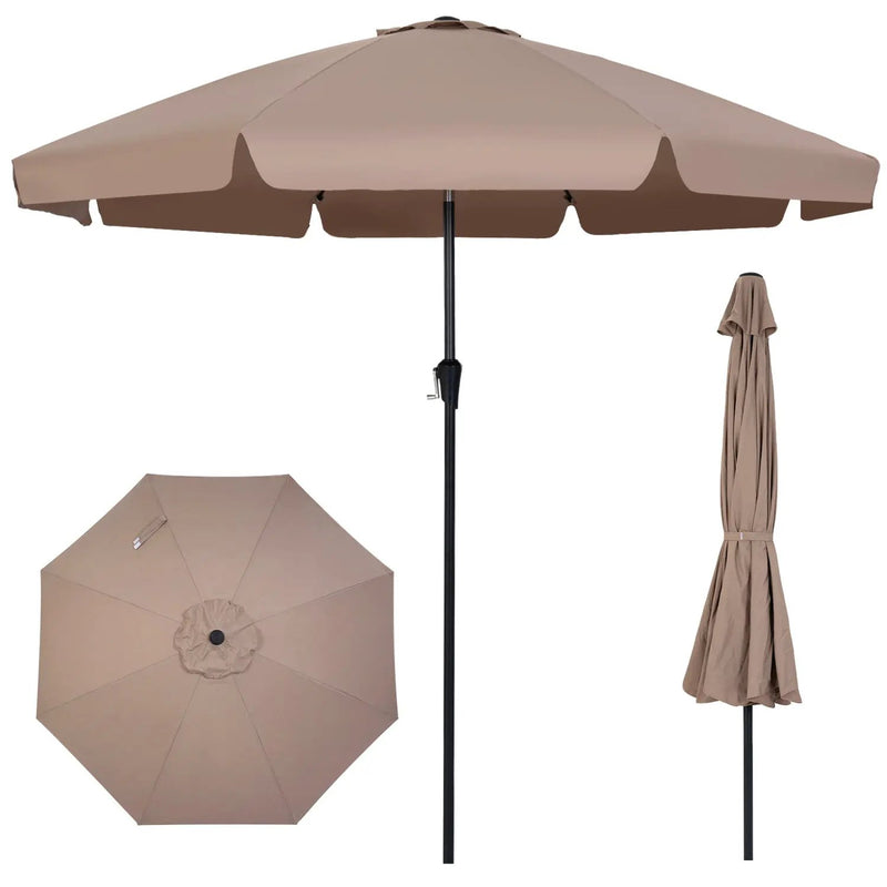 10 FT Scalloped Patio Umbrella with Push Button Tilt by DirectDeals