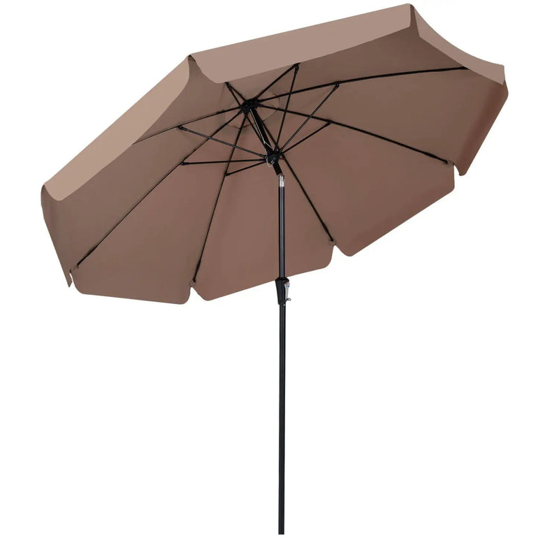 10 FT Scalloped Patio Umbrella with Push Button Tilt by DirectDeals