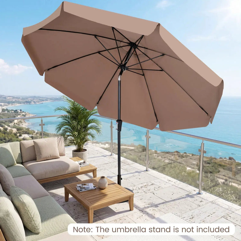 10 FT Scalloped Patio Umbrella with Push Button Tilt by DirectDeals