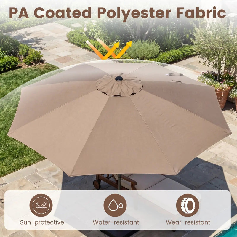 10 FT Scalloped Patio Umbrella with Push Button Tilt by DirectDeals