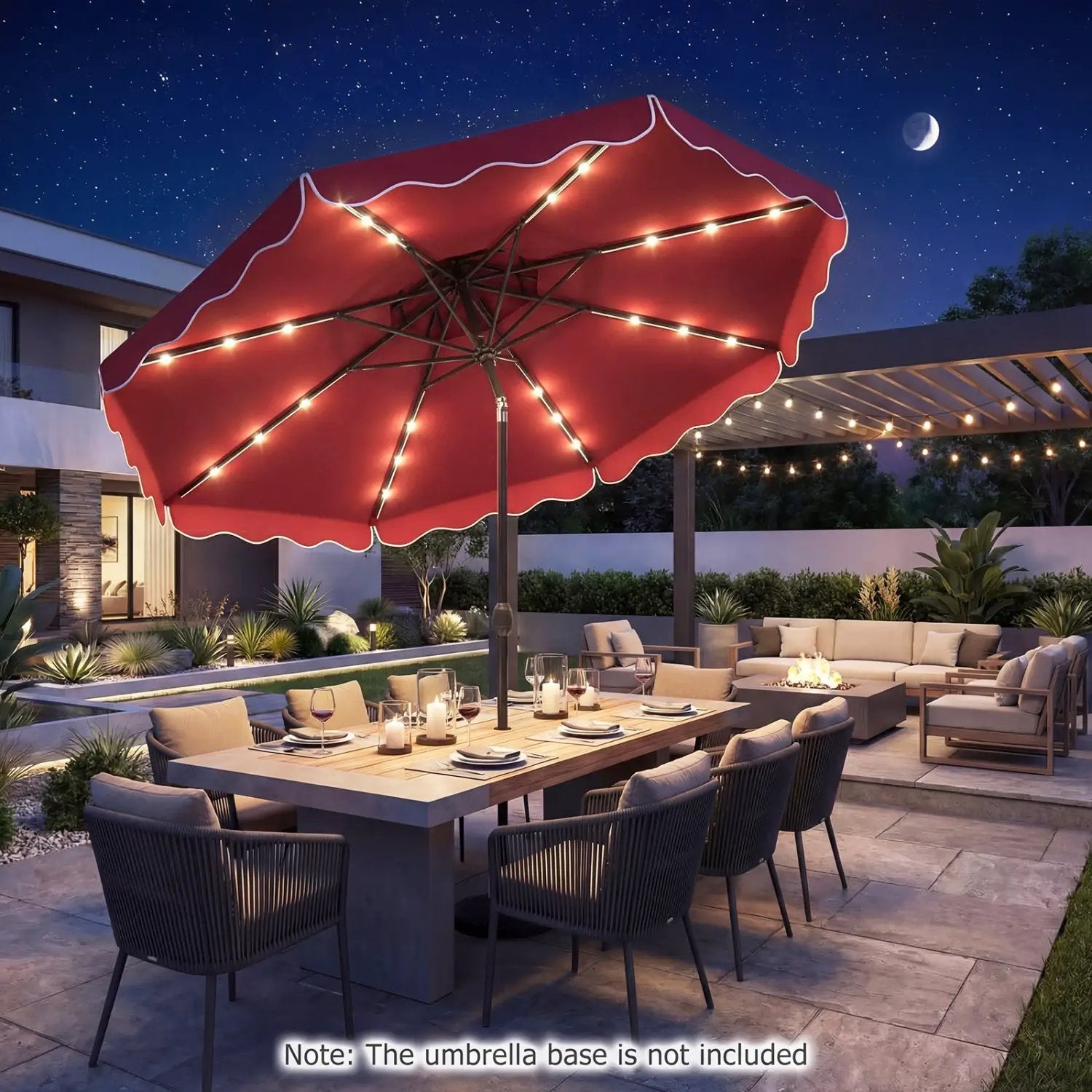 10 FT Solar LED Patio Umbrella for Deck and Pool by DirectDeals