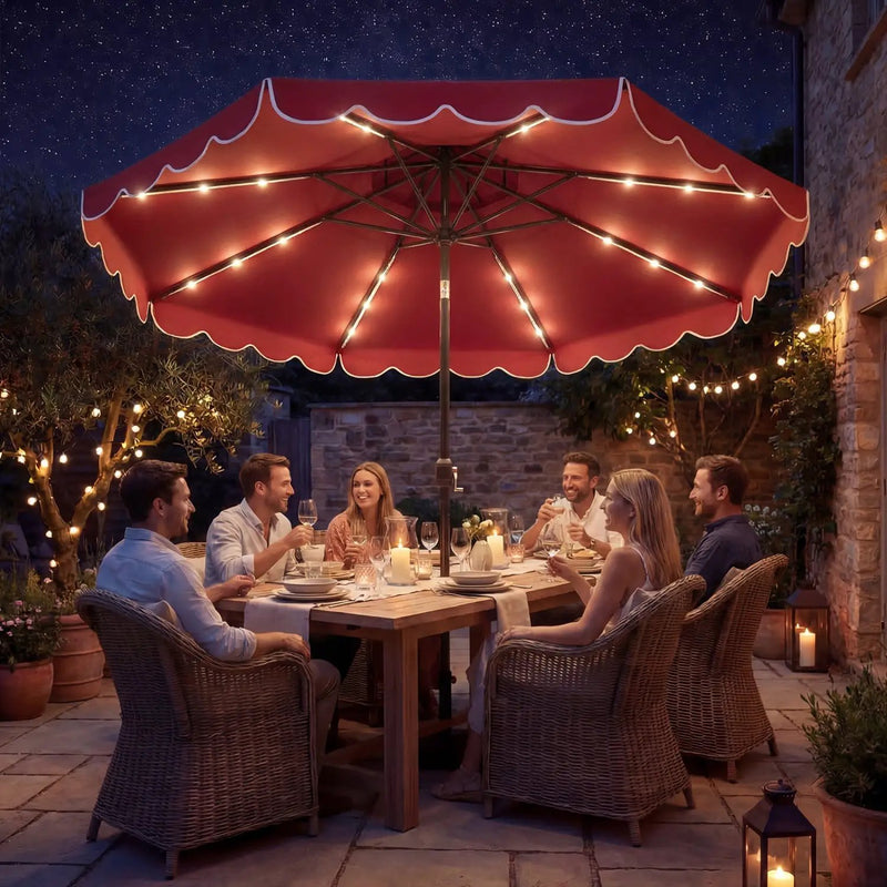 10 FT Solar LED Patio Umbrella for Deck and Pool by DirectDeals