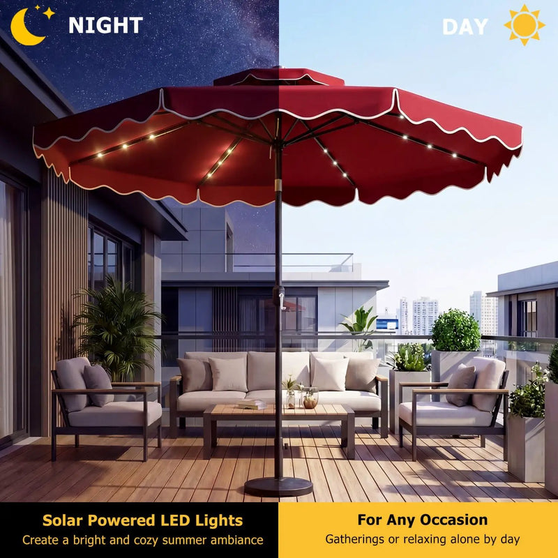 10 FT Solar LED Patio Umbrella for Deck and Pool by DirectDeals
