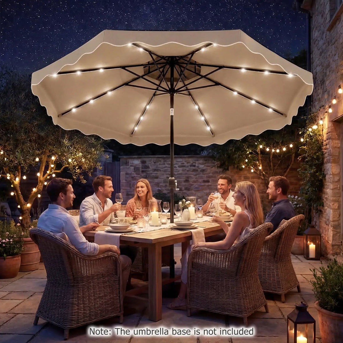 10 FT Solar LED Patio Umbrella for Deck and Pool, photo 16 of 40