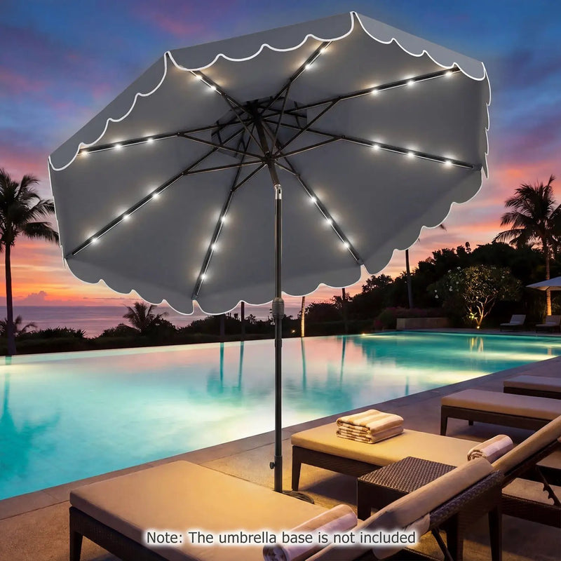 10 FT Solar LED Patio Umbrella for Deck and Pool by DirectDeals