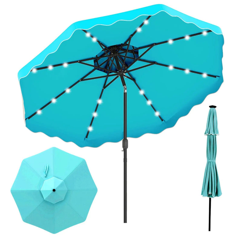 10 FT Solar LED Patio Umbrella for Deck and Pool by DirectDeals