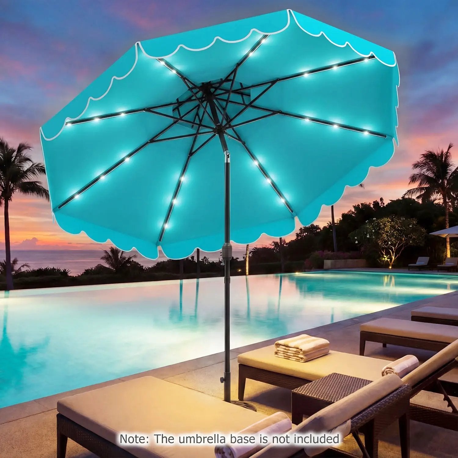 10 FT Solar LED Patio Umbrella for Deck and Pool by DirectDeals