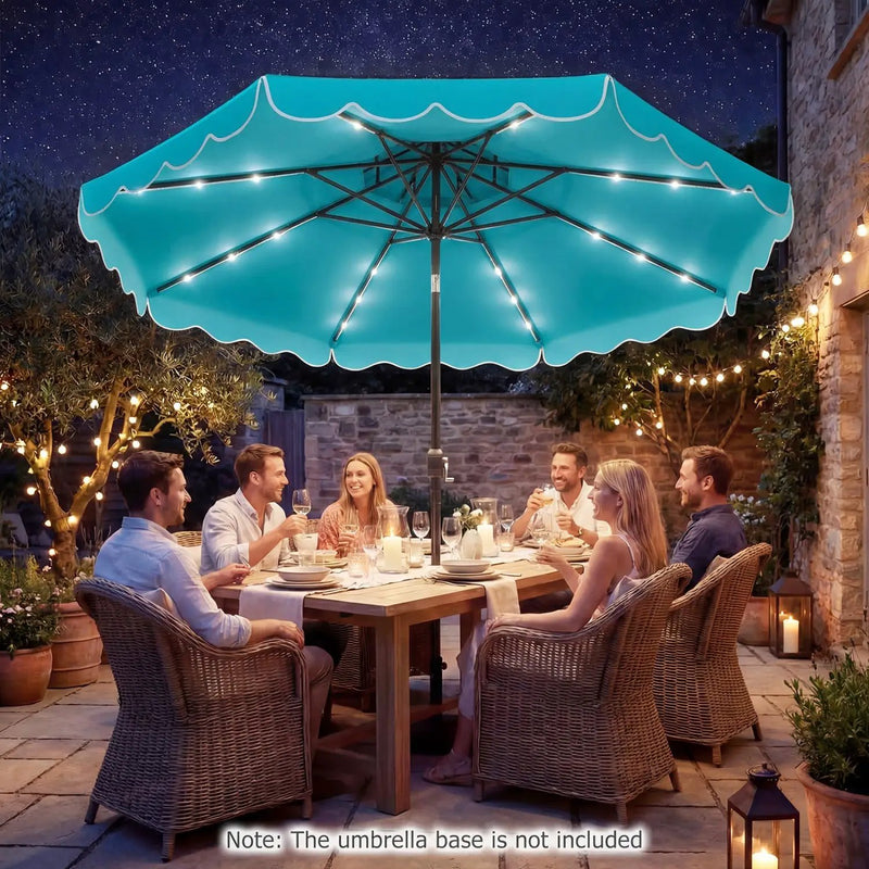 10 FT Solar LED Patio Umbrella for Deck and Pool by DirectDeals