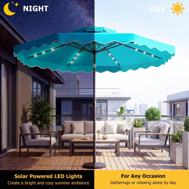 10 FT Solar LED Patio Umbrella for Deck and Pool by DirectDeals