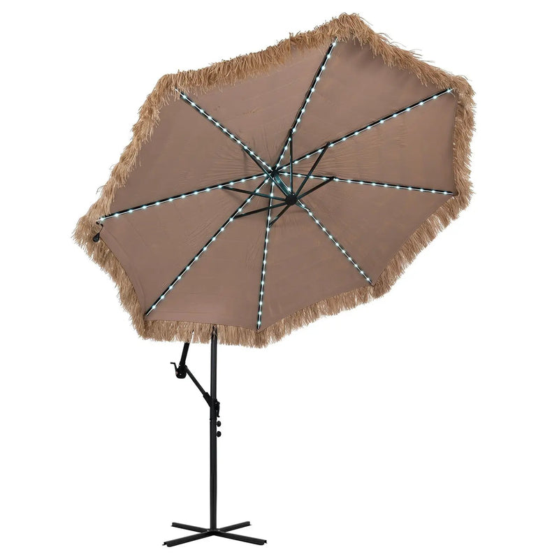 10 FT Solar Cantilever Umbrella with 96 LED Lights by DirectDeals