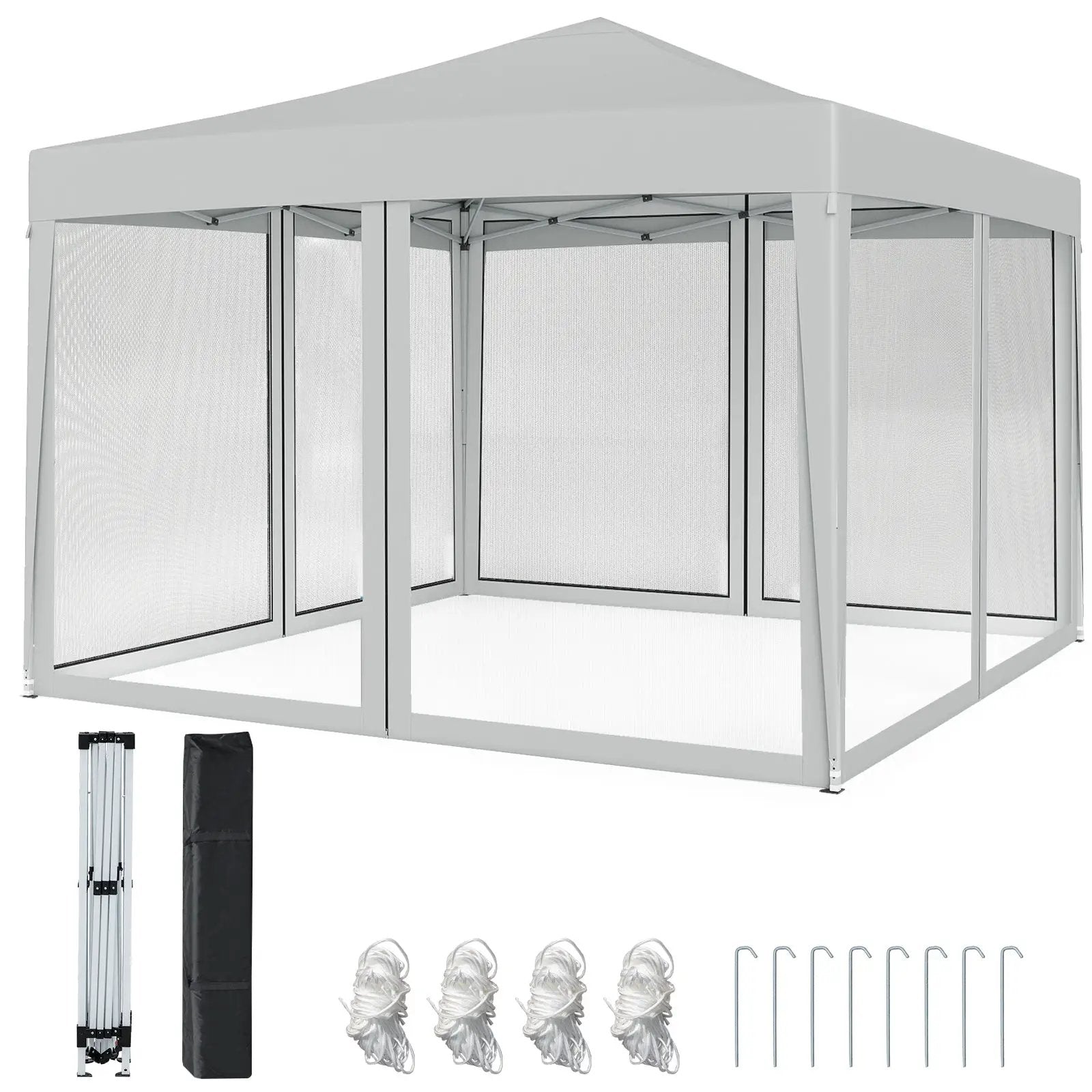 10 FT x 10 FT Pop-Up Canopy Tent Easy Setup Instant Folding Shelter with Mesh Netting by DirectDeals