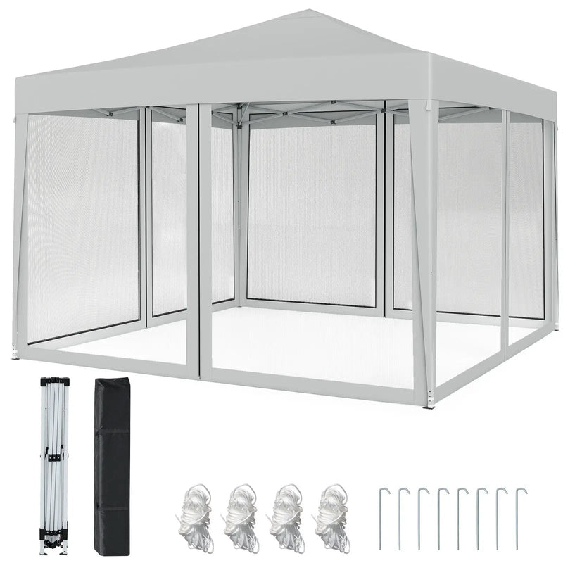 10 FT x 10 FT Pop-Up Canopy Tent Easy Setup Instant Folding Shelter with Mesh Netting by DirectDeals