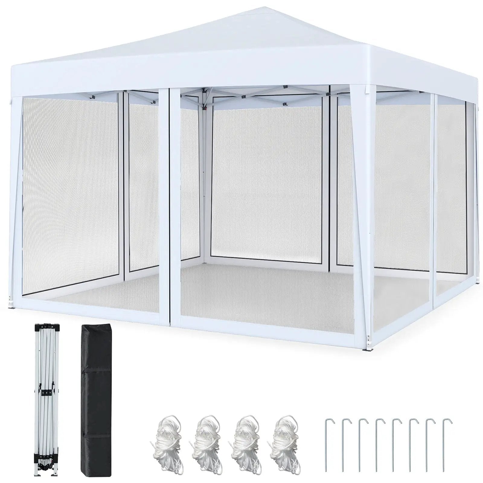 10 FT x 10 FT Pop-Up Canopy Tent Easy Setup Instant Folding Shelter with Mesh Netting by DirectDeals