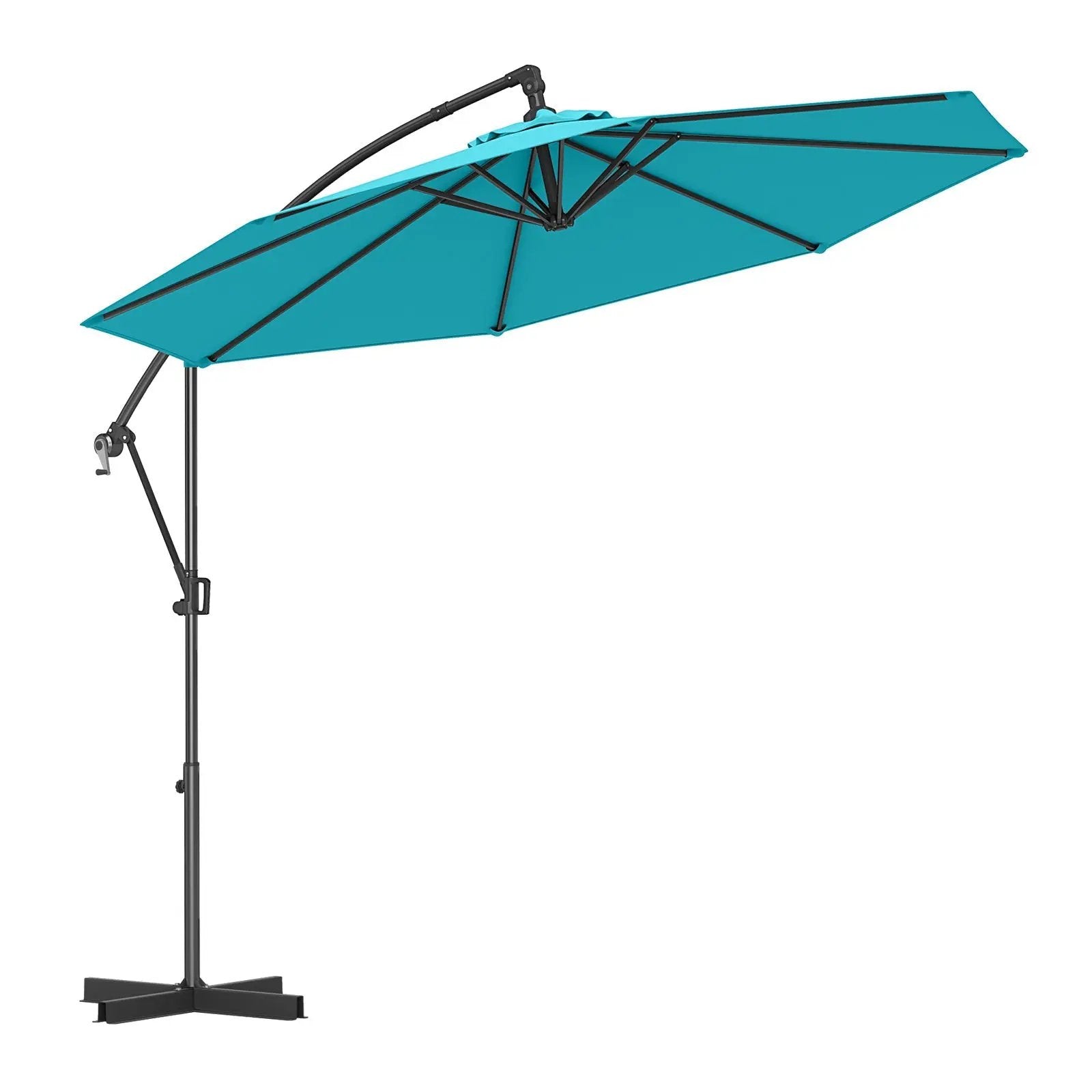 10 Feet Offset Hanging Umbrella with Base and Infinite Tilt by DirectDeals