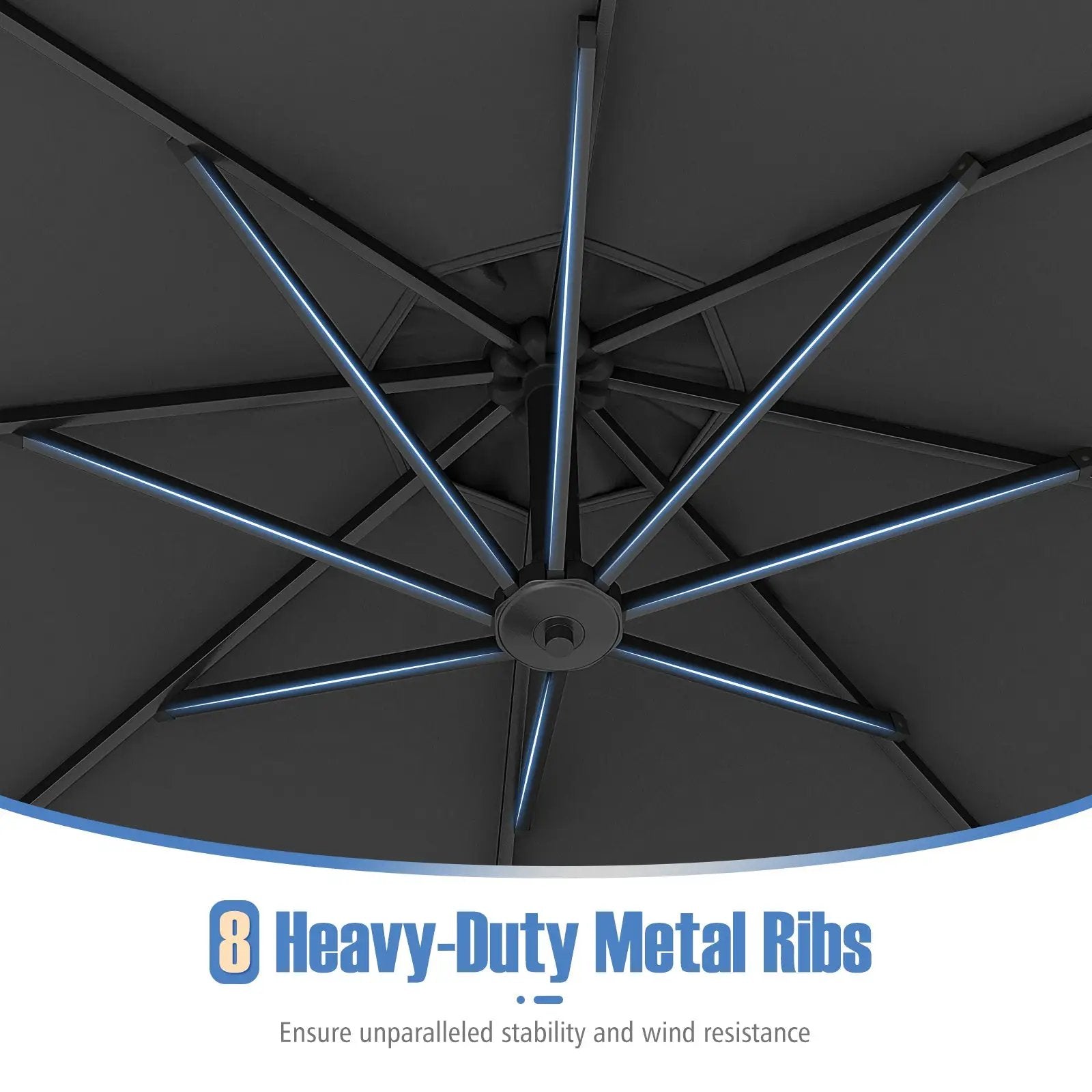 10 Feet Offset Hanging Umbrella with Base Patio Cantilever Umbrella with Tilt by DirectDeals