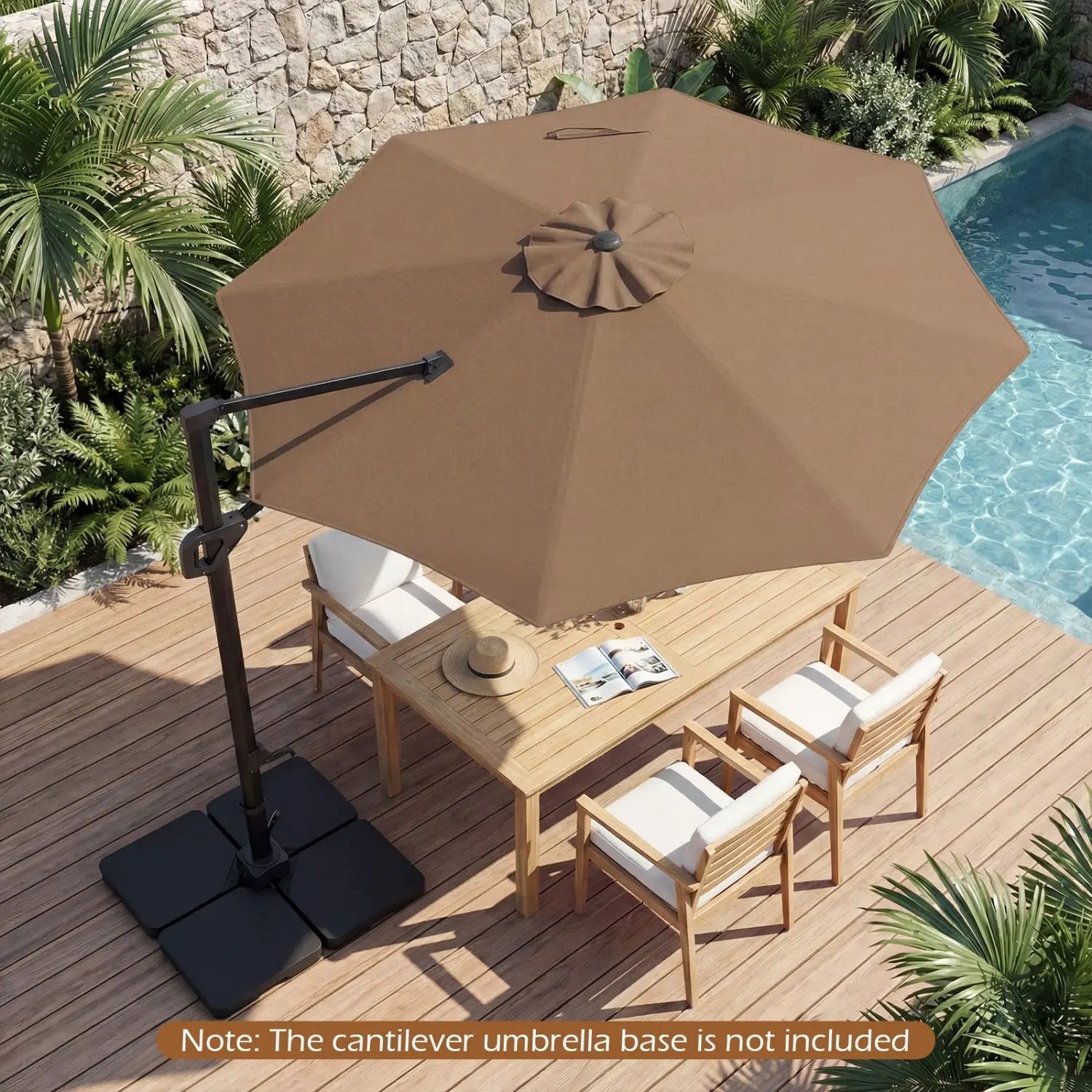 10 Feet Patio Cantilever Umbrella with Easy Tilt Adjustment by DirectDeals