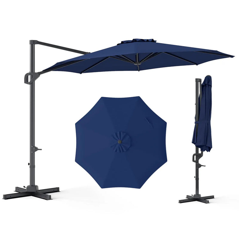 10 Feet Patio Cantilever Umbrella with Easy Tilt Adjustment by DirectDeals