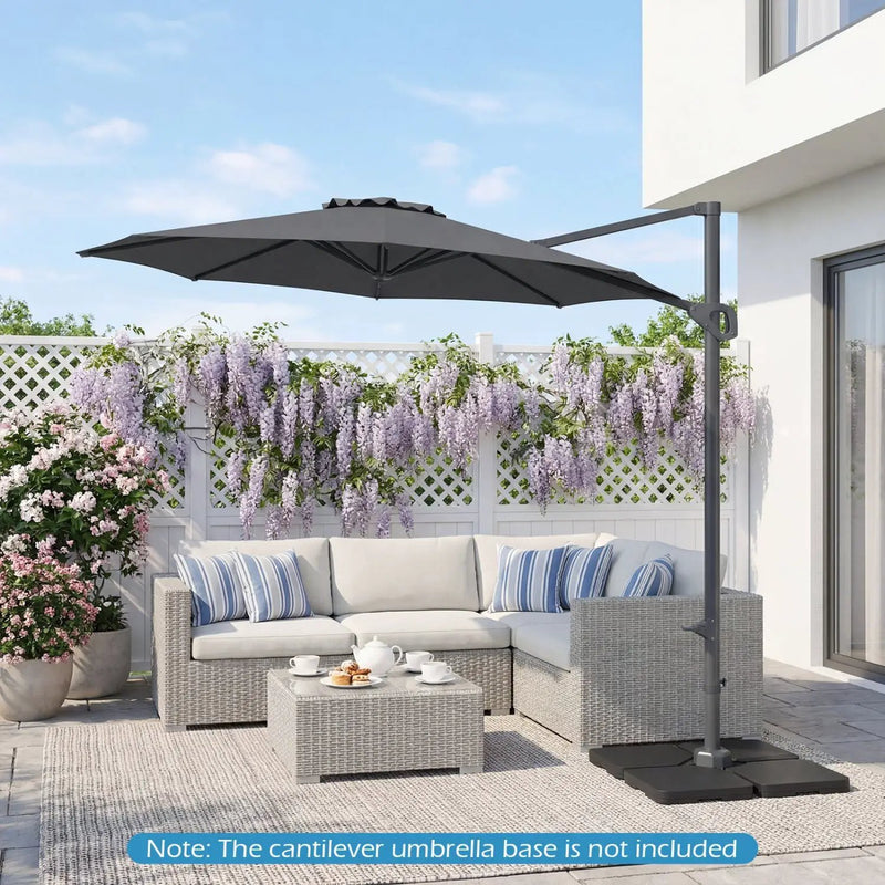 10 Feet Patio Cantilever Umbrella with Easy Tilt Adjustment by DirectDeals
