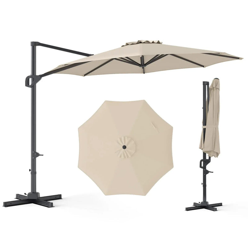 10 Feet Patio Cantilever Umbrella with Easy Tilt Adjustment by DirectDeals