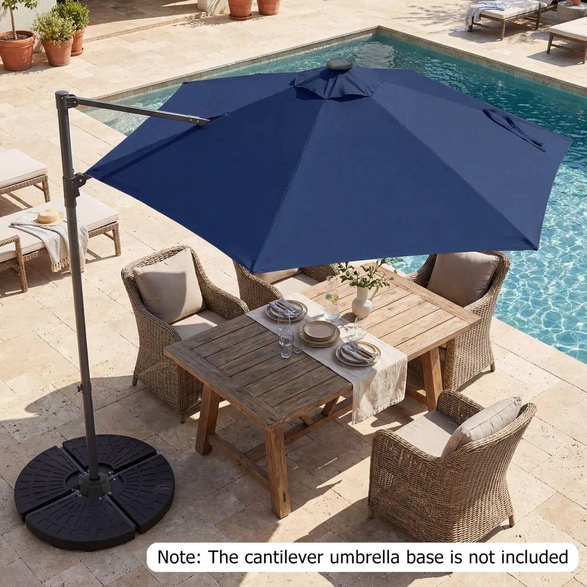 10 Feet Patio Cantilever Umbrella with Solar LED Lights, photo 22 of 40