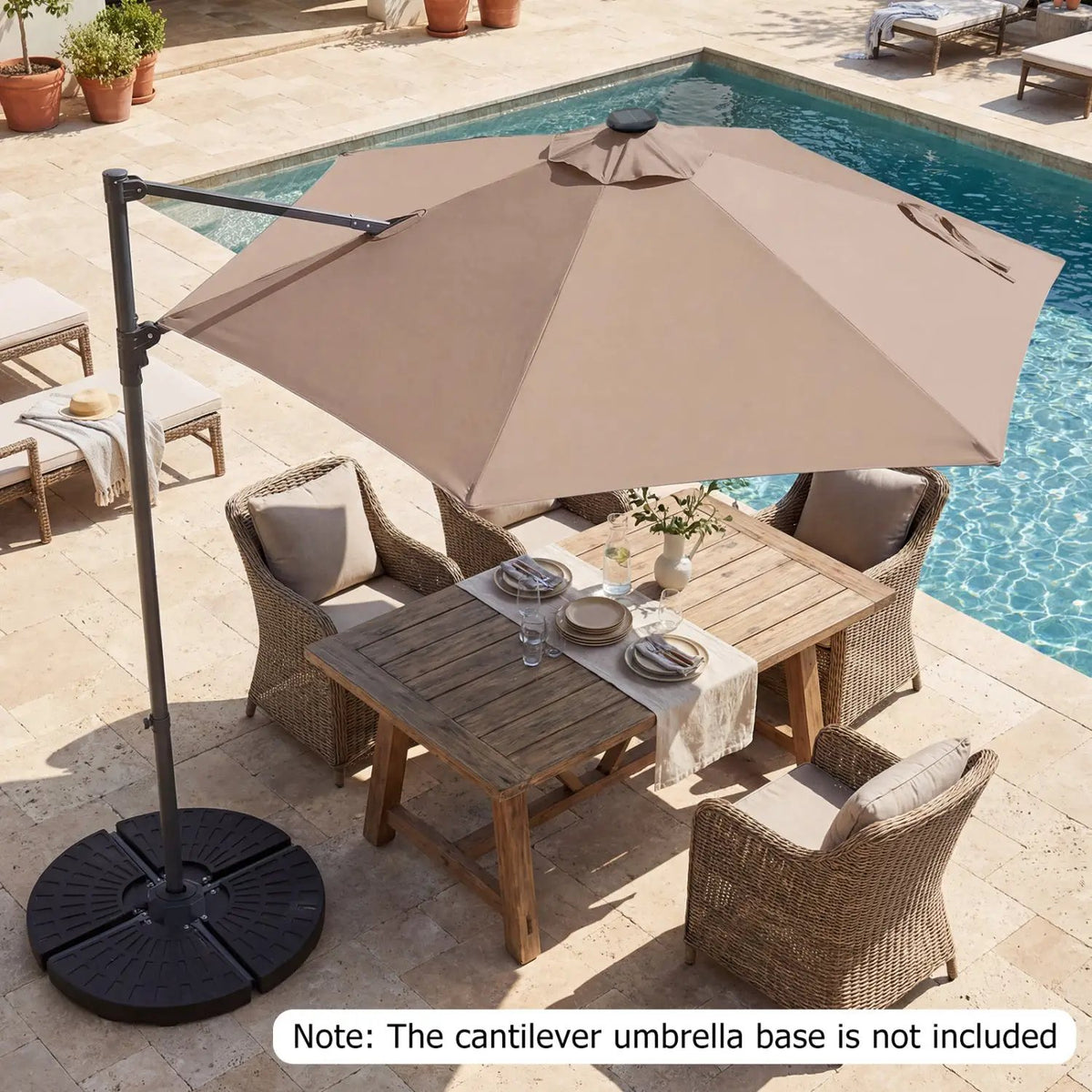 10 Feet Patio Cantilever Umbrella with Solar LED Lights, photo 37 of 40
