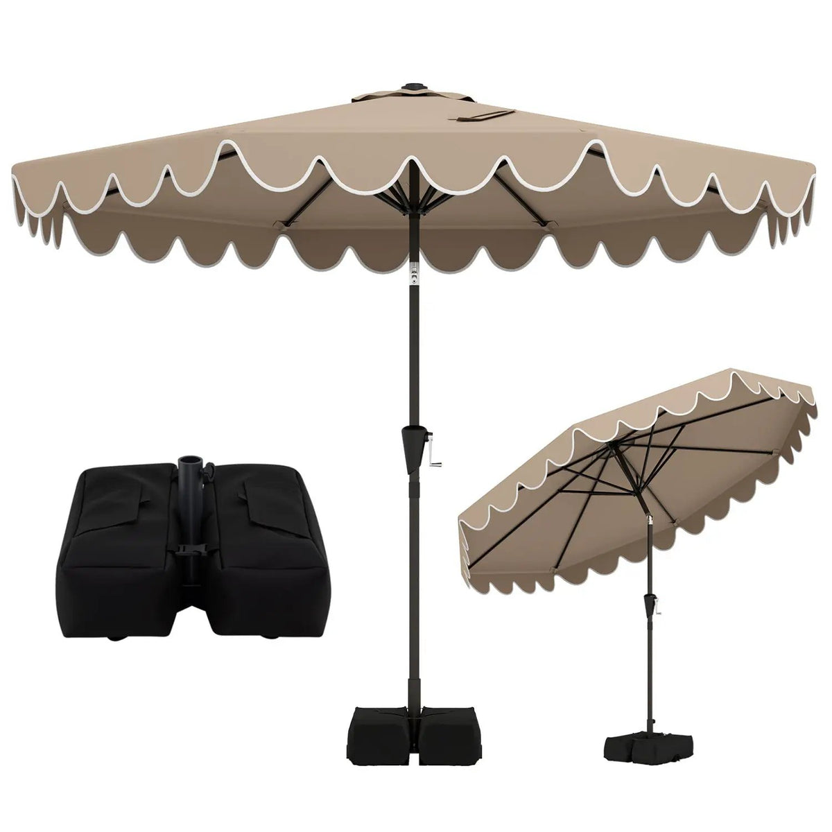 10 Feet Patio Umbrella with Weighted Base and Sandbags, photo 2 of 5
