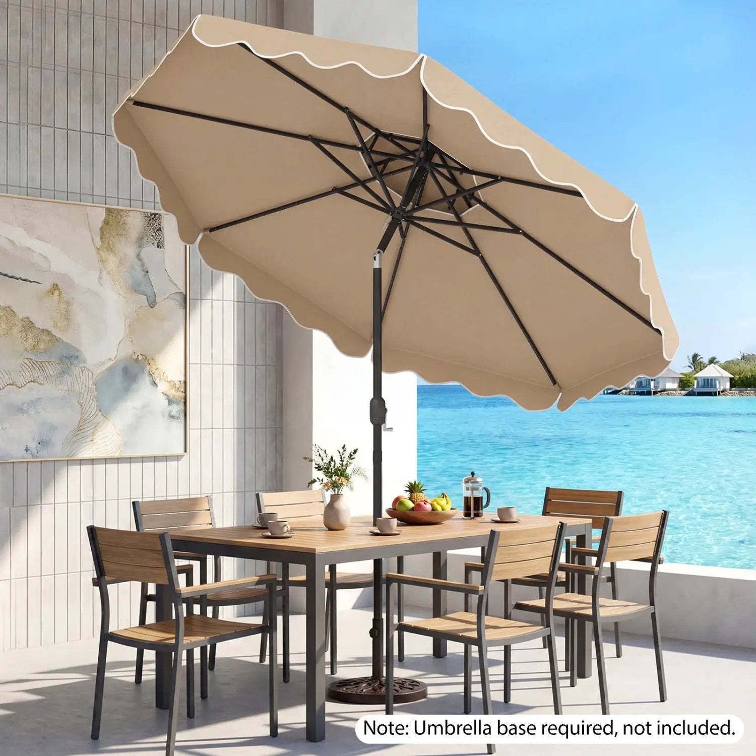 10 Ft Patio Umbrella with Push Button Tilt and Crank by DirectDeals