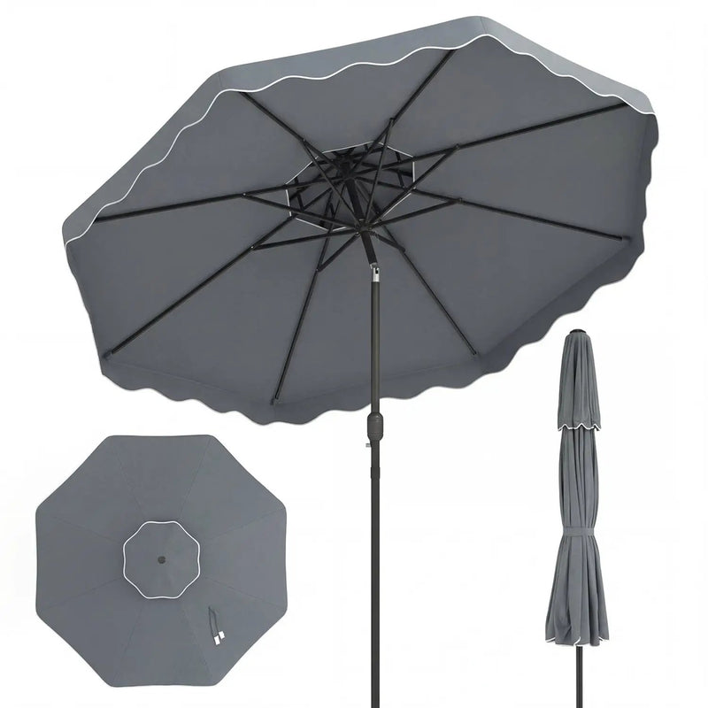 10 Ft Patio Umbrella with Push Button Tilt and Crank by DirectDeals