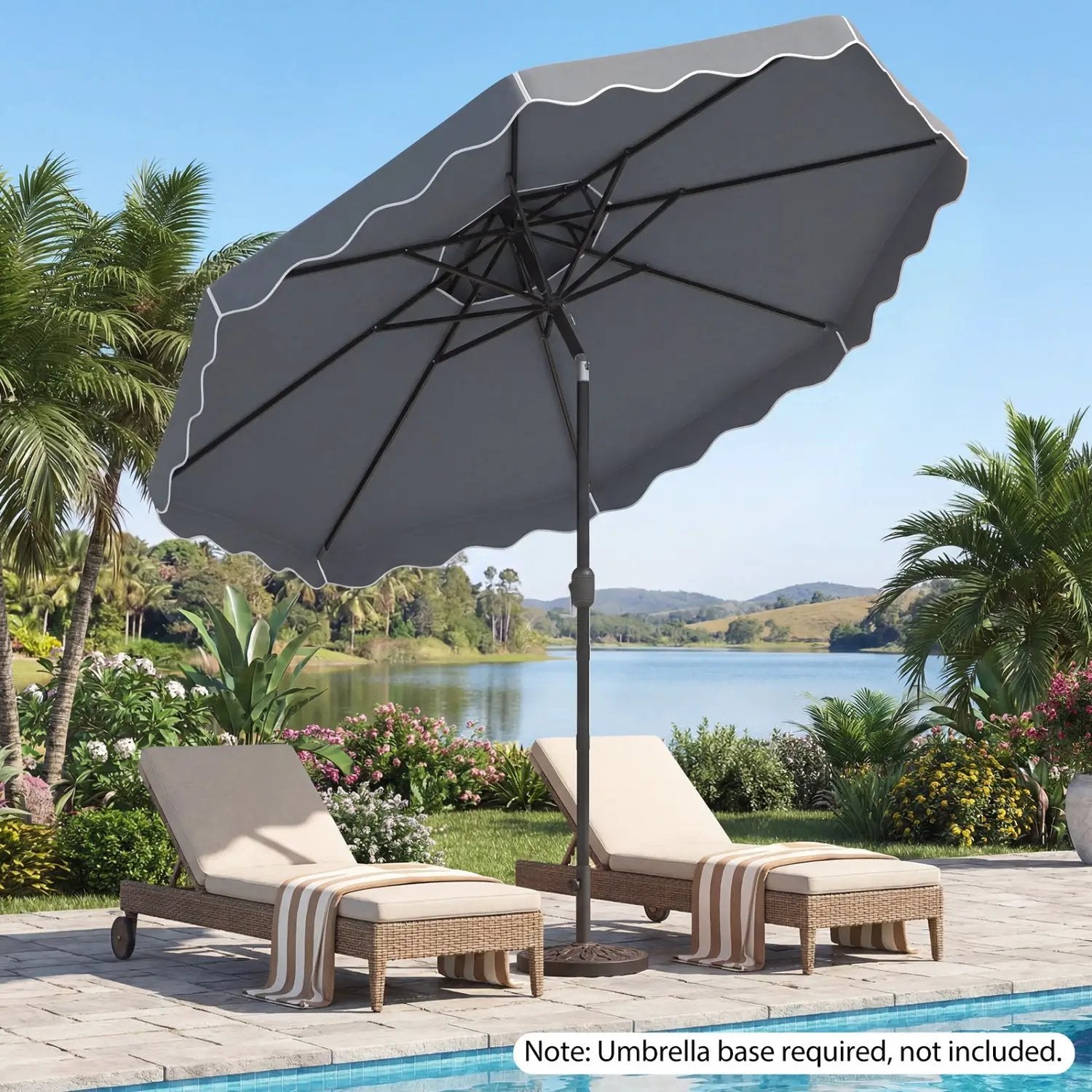 10 Ft Patio Umbrella with Push Button Tilt and Crank by DirectDeals