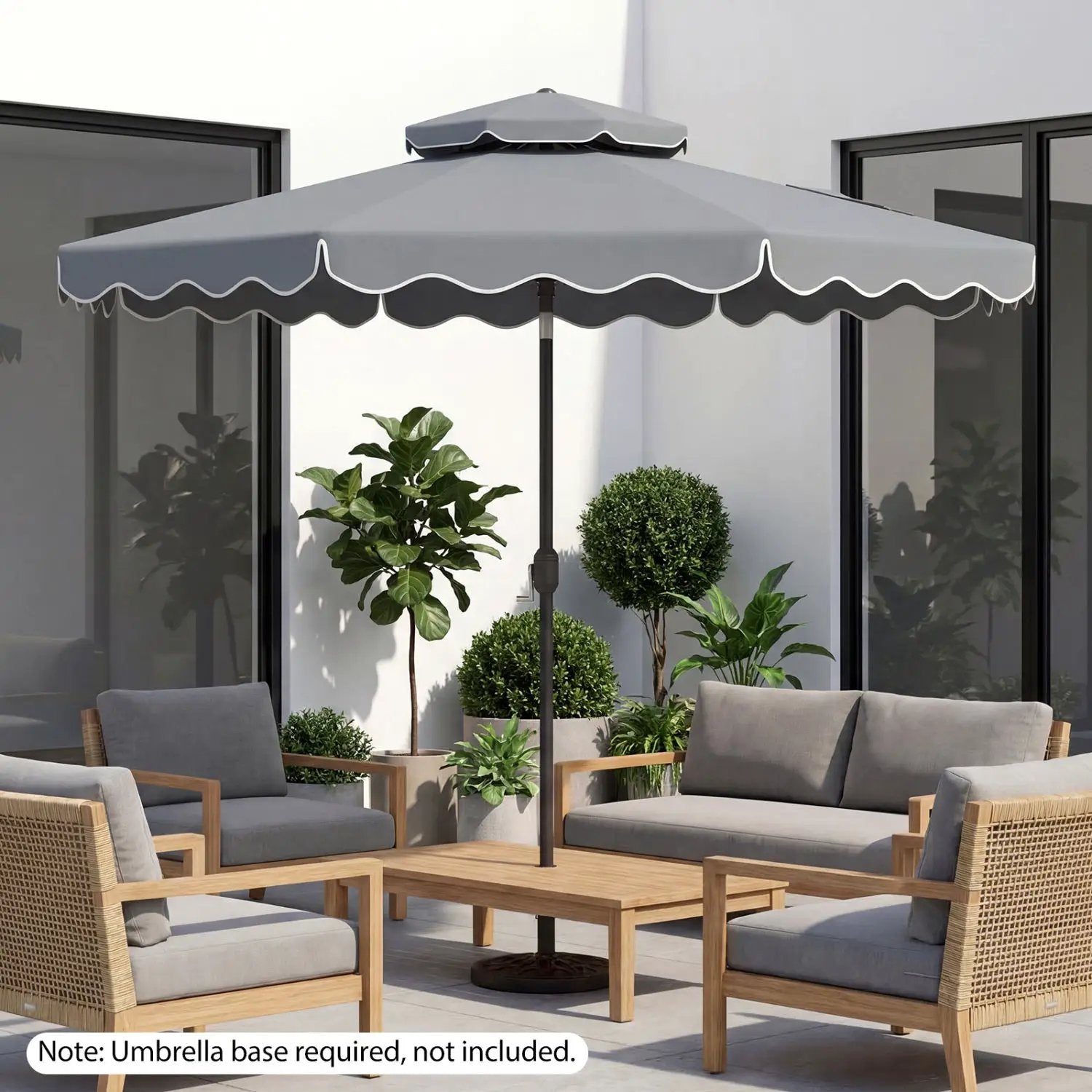 10 Ft Patio Umbrella with Push Button Tilt and Crank by DirectDeals