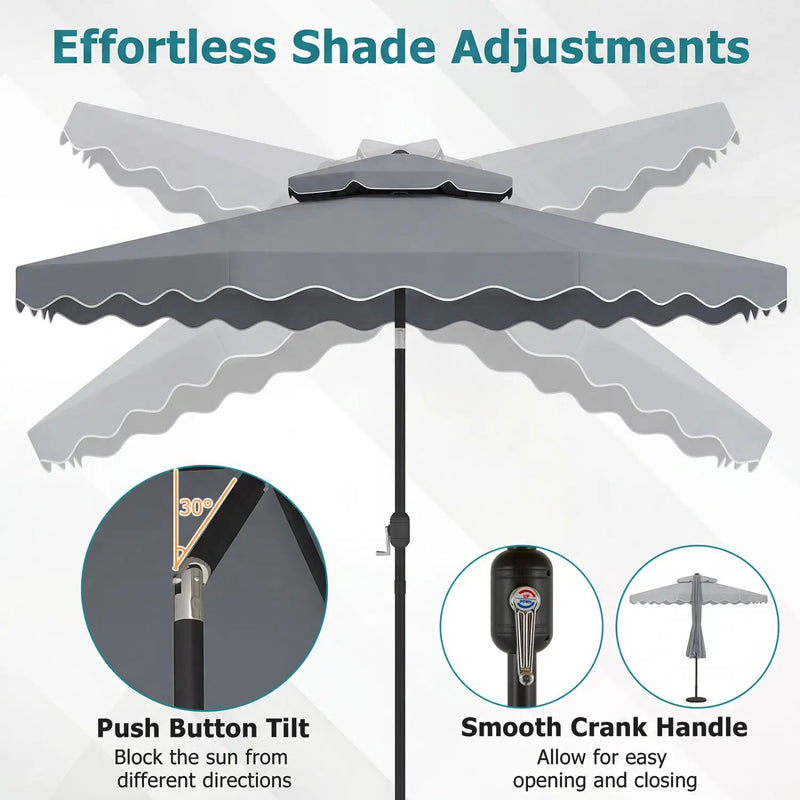 10 Ft Patio Umbrella with Push Button Tilt and Crank by DirectDeals