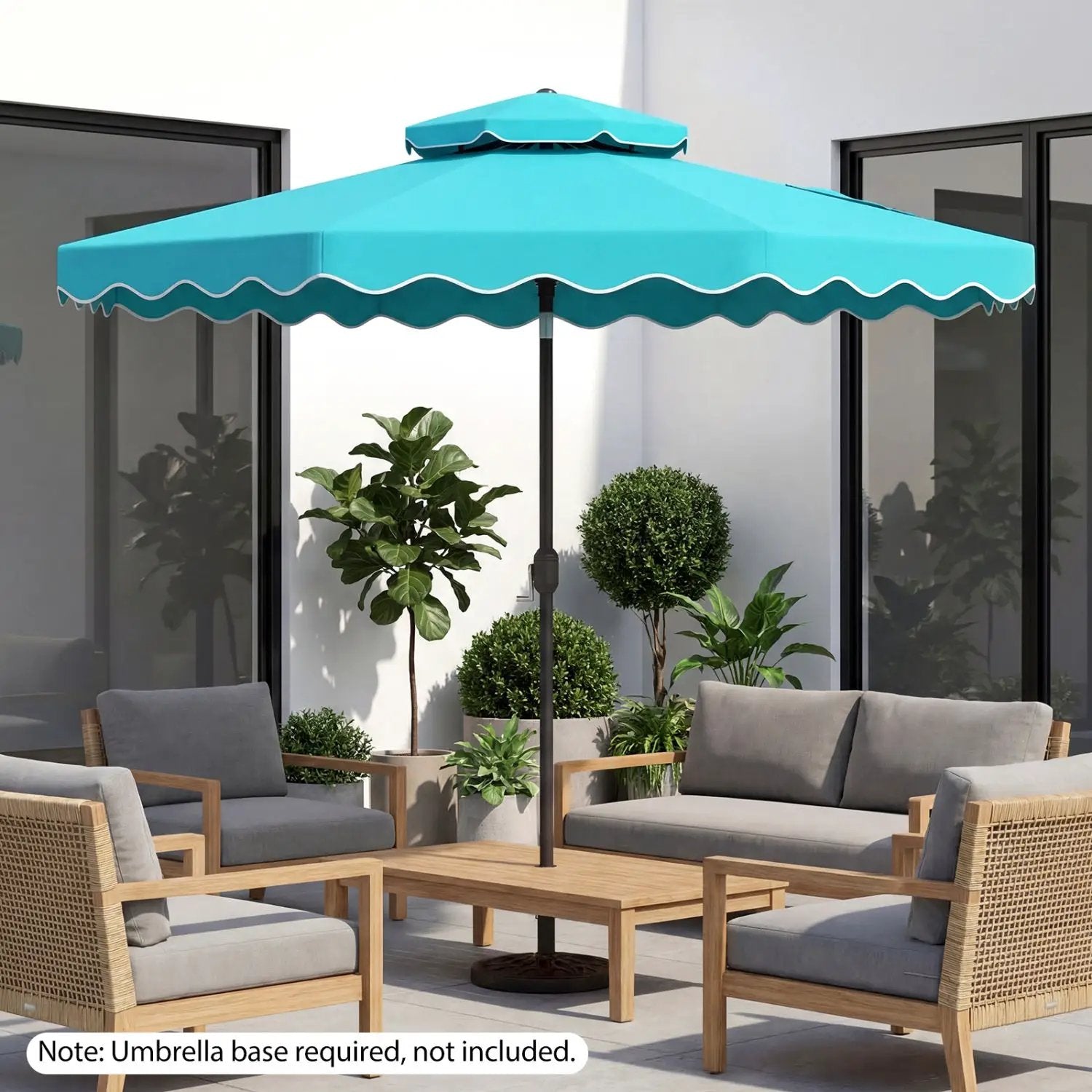 10 Ft Patio Umbrella with Push Button Tilt and Crank by DirectDeals