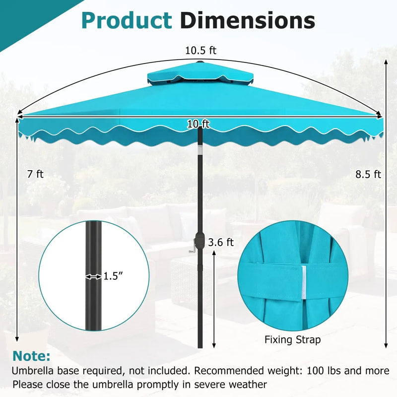 10 Ft Patio Umbrella with Push Button Tilt and Crank by DirectDeals