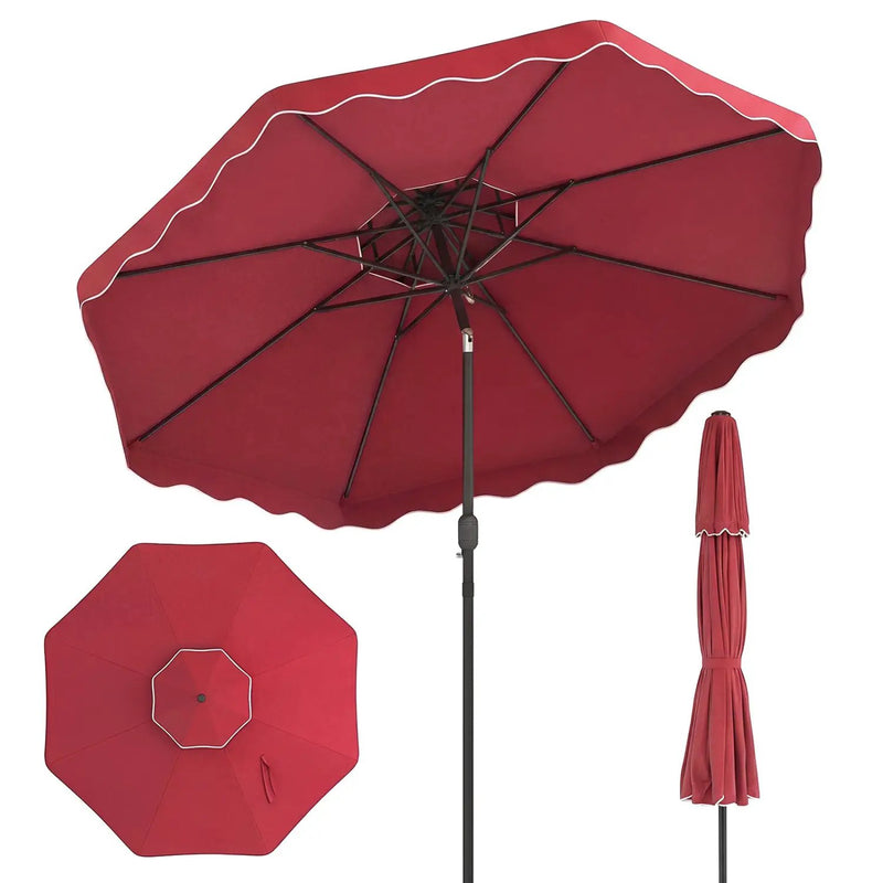 10 Ft Patio Umbrella with Push Button Tilt and Crank by DirectDeals