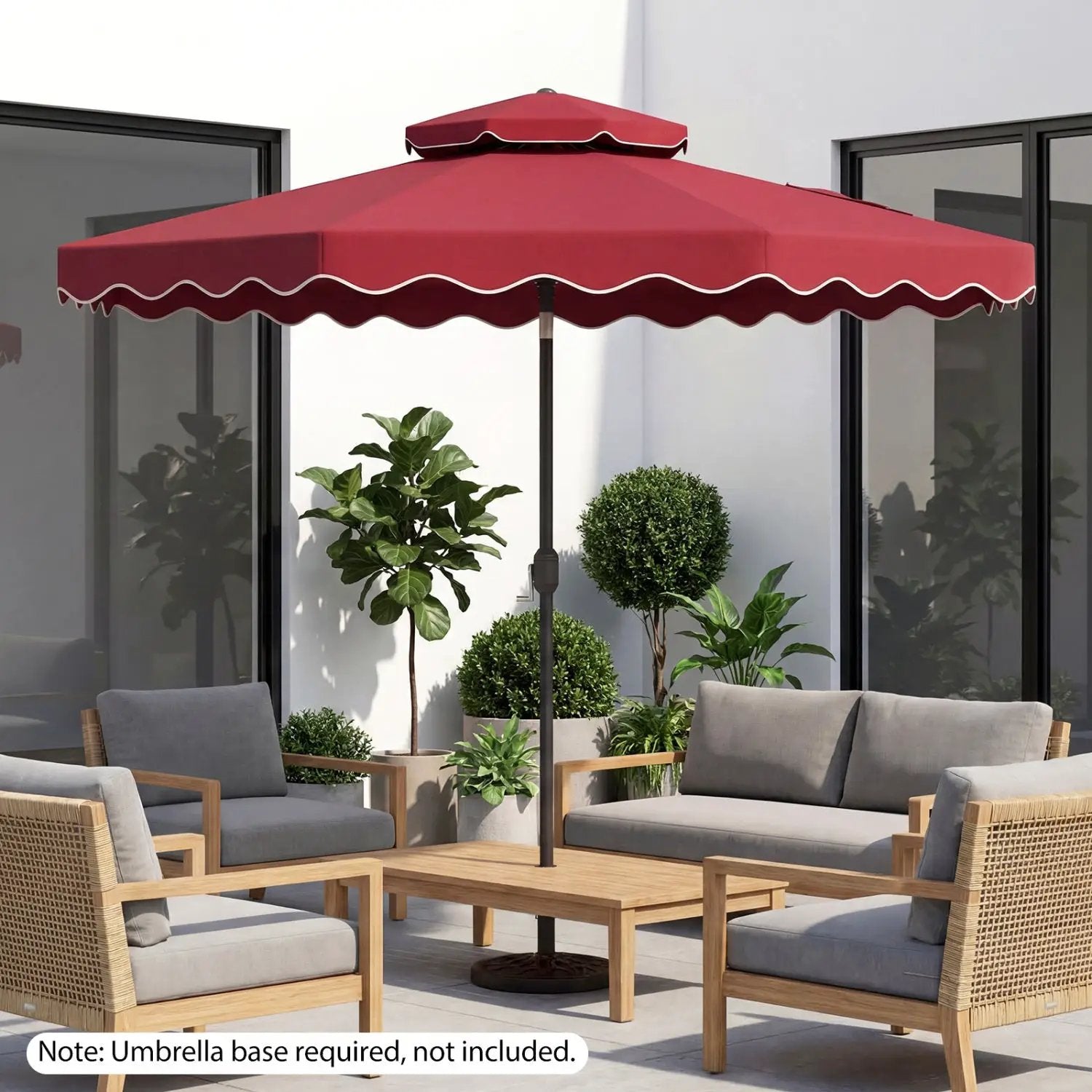 10 Ft Patio Umbrella with Push Button Tilt and Crank by DirectDeals