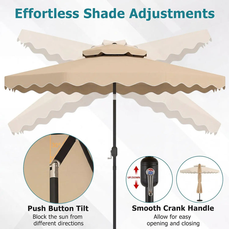 10 Ft Patio Umbrella with Push Button Tilt and Crank by DirectDeals