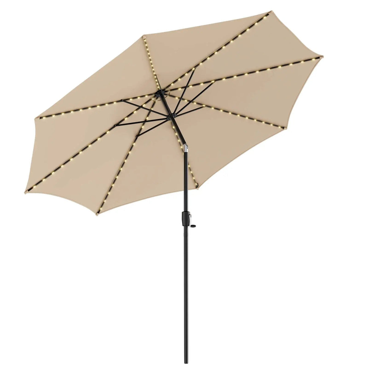10 Feet Patio Umbrella with 112 Solar Lights and Crank Handle, photo 3 of 9