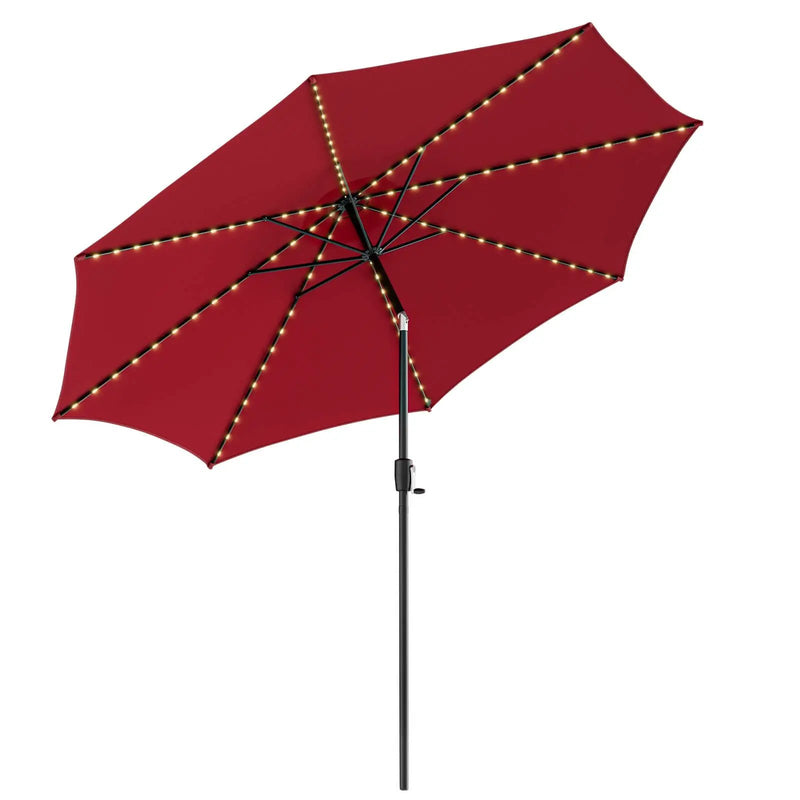 10 Feet Patio Umbrella with 112 Solar Lights and Crank Handle by DirectDeals