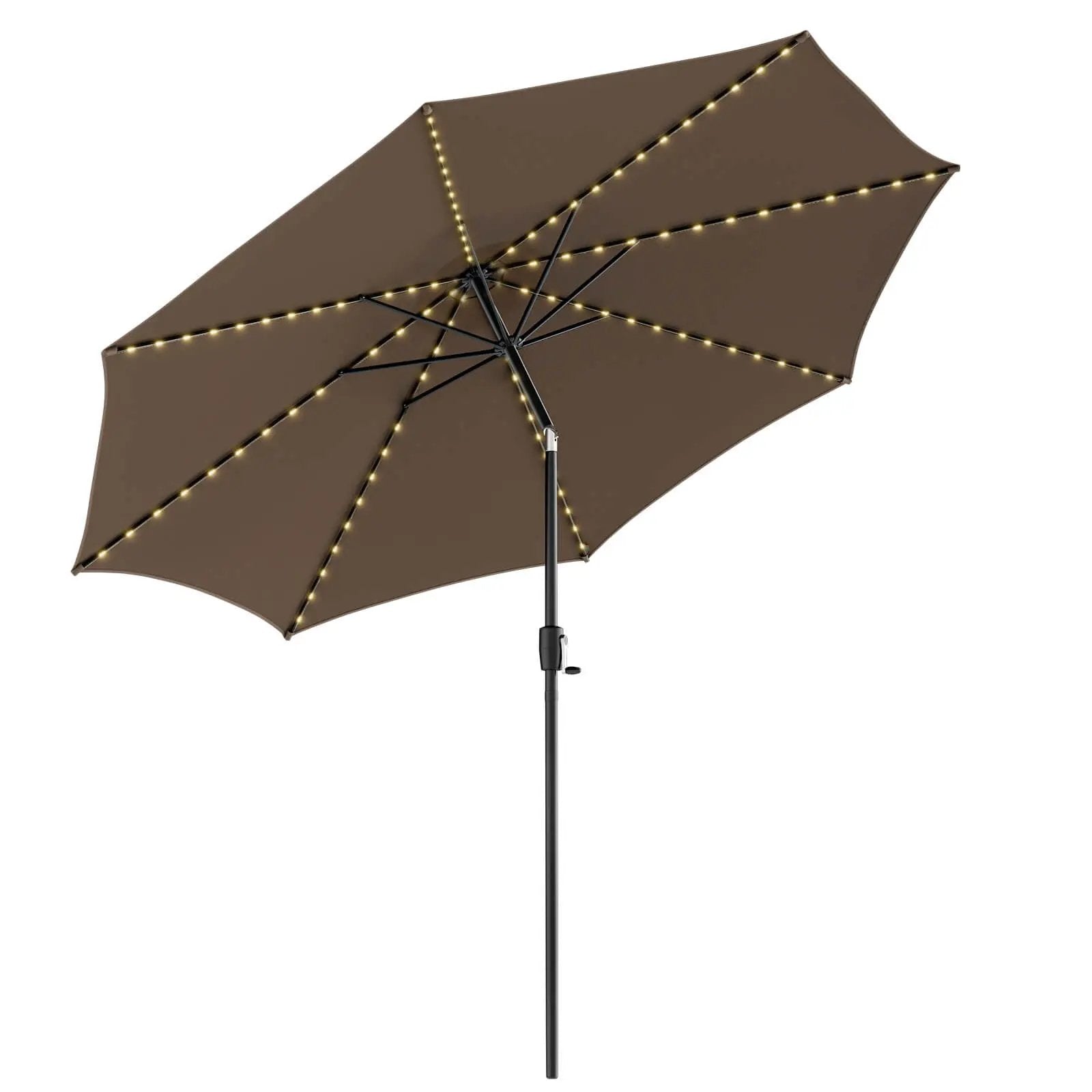 10 Feet Patio Umbrella with 112 Solar Lights and Crank Handle by DirectDeals