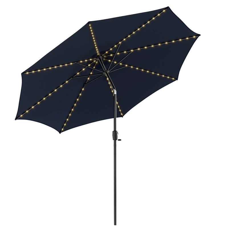 10 Feet Patio Umbrella with 112 Solar Lights and Crank Handle by DirectDeals