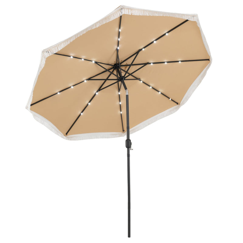 10 Feet Solar Patio Umbrella with 24 LED Lights for Yard by DirectDeals