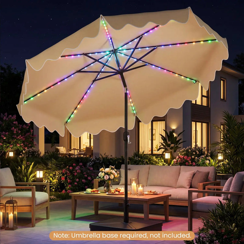 10 Ft Solar Patio Umbrella with LED Lights by DirectDeals