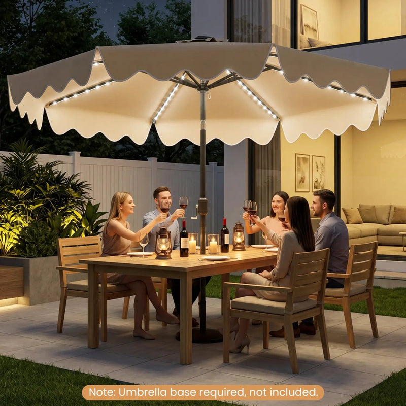 10 Ft Solar Patio Umbrella with LED Lights by DirectDeals