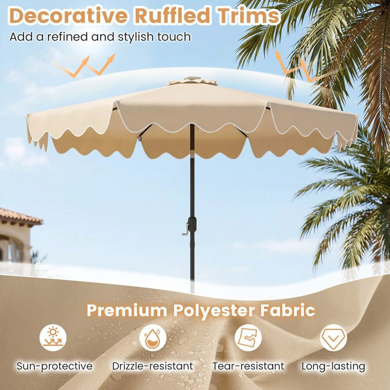 10 Ft Solar Patio Umbrella with LED Lights by DirectDeals