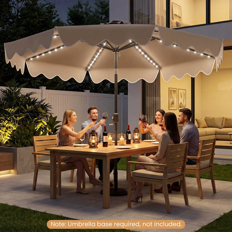 10 Ft Solar Patio Umbrella with LED Lights by DirectDeals
