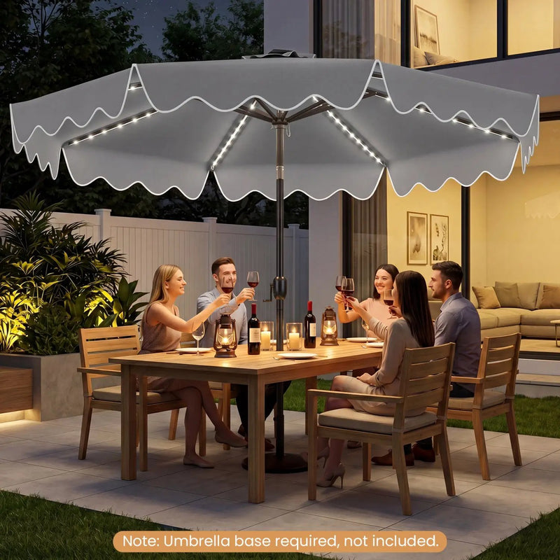 10 Ft Solar Patio Umbrella with LED Lights by DirectDeals