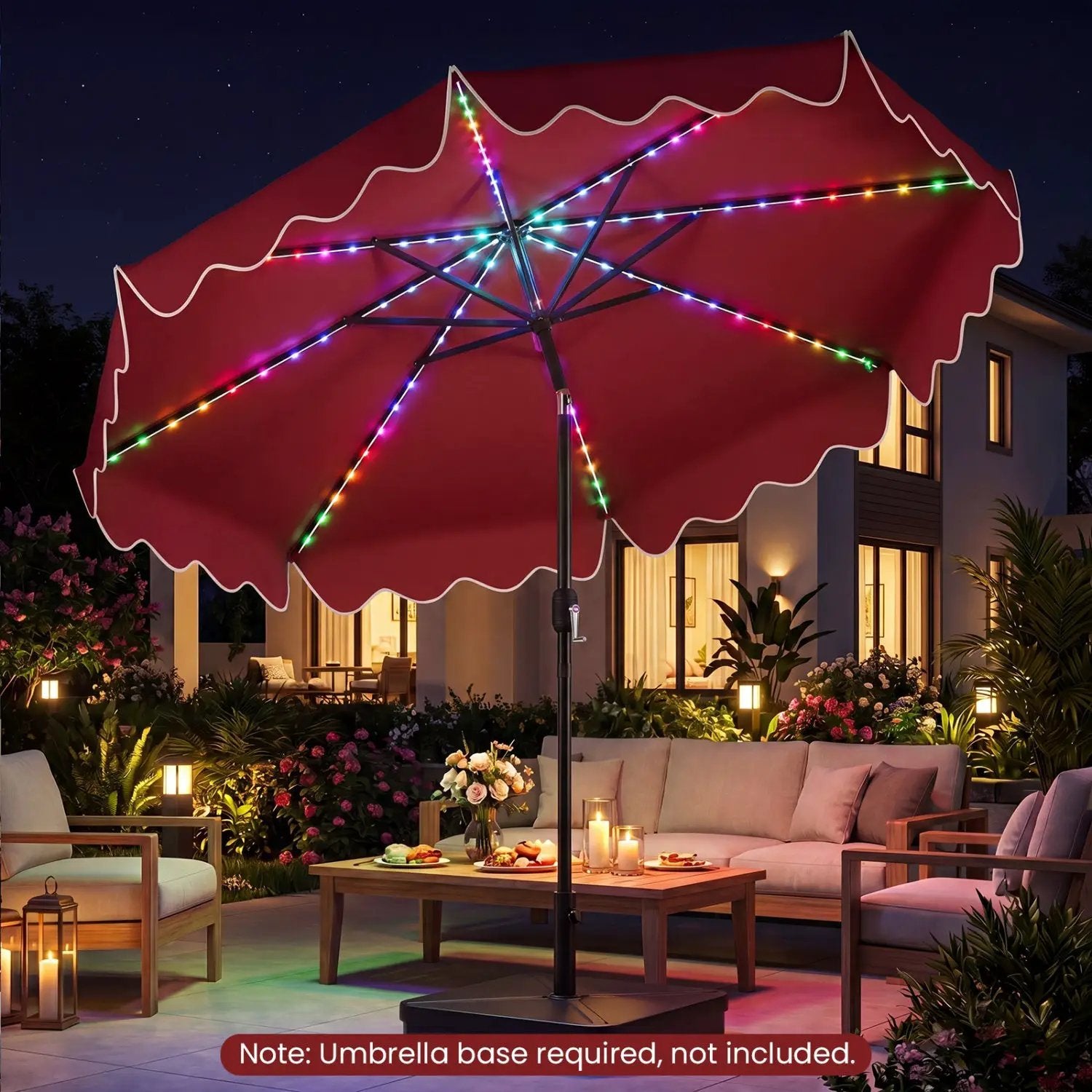 10 Ft Solar Patio Umbrella with LED Lights by DirectDeals