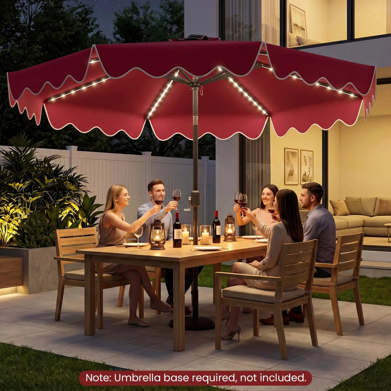 10 Ft Solar Patio Umbrella with LED Lights by DirectDeals