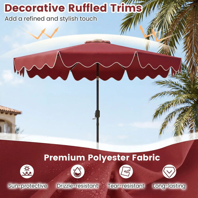 10 Ft Solar Patio Umbrella with LED Lights by DirectDeals